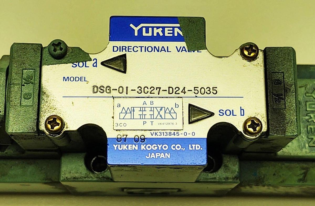 Used Yuken DSG-01-3C27-D24-5035 Directional Valve /  Free Shipping