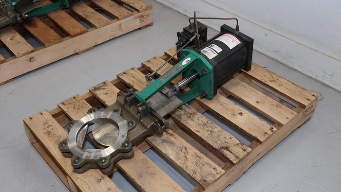Unused Rovalve S20-B 6" V-port Air Operated Knife Gate Valve #44347