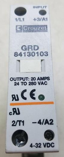 Used Crouzet GRD 84130103 Solid State Relay Input: 4-32VDC Output: 24-280VAC, 20A