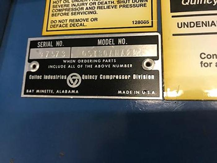 Used Quincy QST 30 Rotary Screw Air Compressor