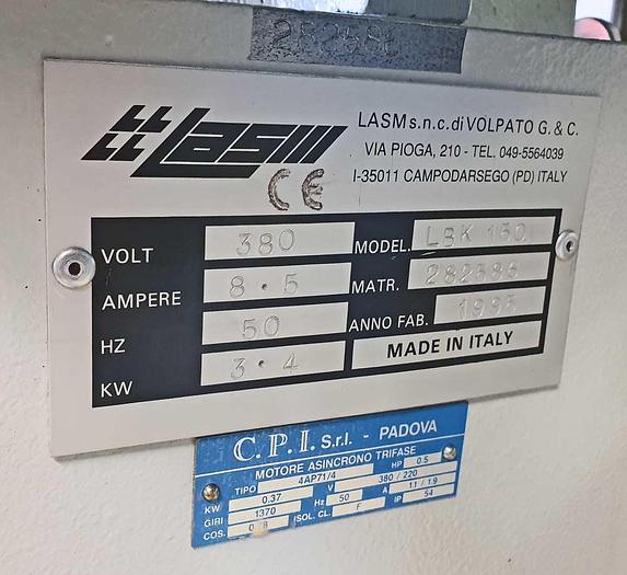 Used 1995 LASM Volpato LBK 150 Sanding machine