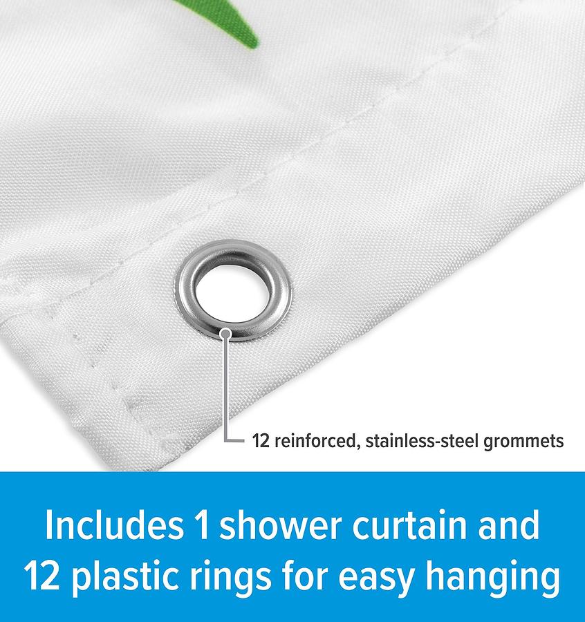 Camco 53245 Life is Better at the Campsite RV-Sized Shower Curtain, Map Design - Sized to Fit Most RV Showers - Includes (12) Plastic Rings