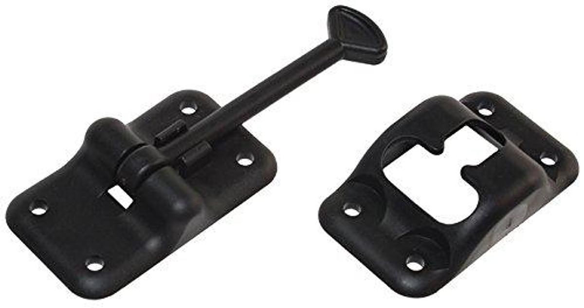 RV Designer E232, Plastic Door Holder, T Style, 3-1/2 inch, Black, Entry Door Hardware