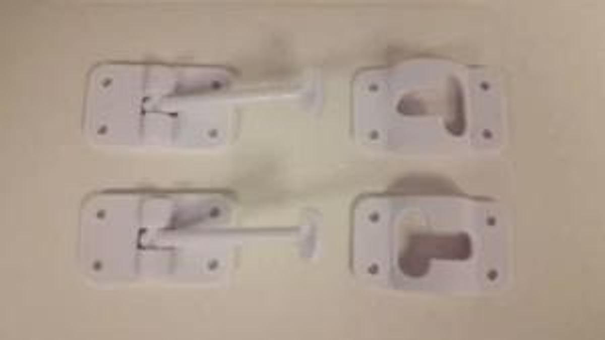 RV cargo trailer 2 Pack Entry Door Catch holder 4" white New-Free Shipping!