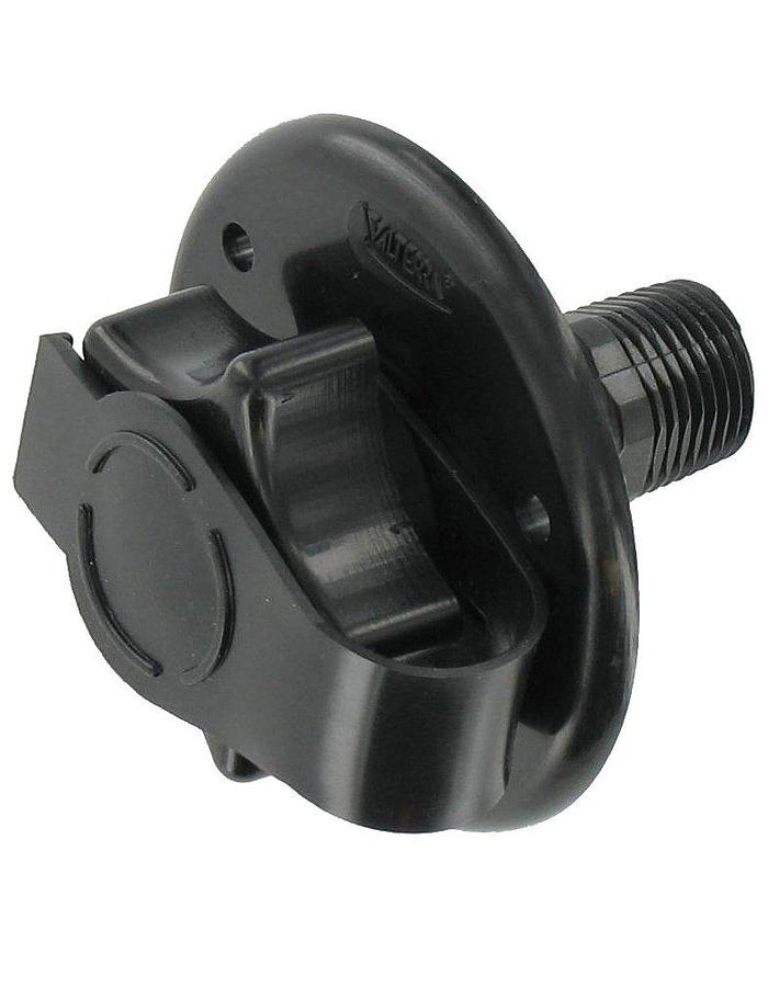 RV BLACK PLASTIC city water fill inlet flange 2-3/4 w/check valve trailer
