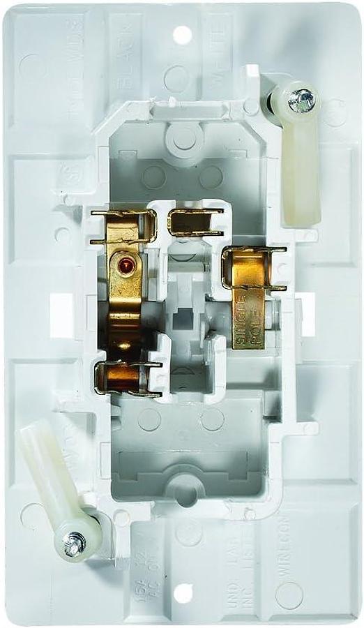 RV Designer S821, Self Contained Wall Switch with Cover Plate, White, AC Electrical