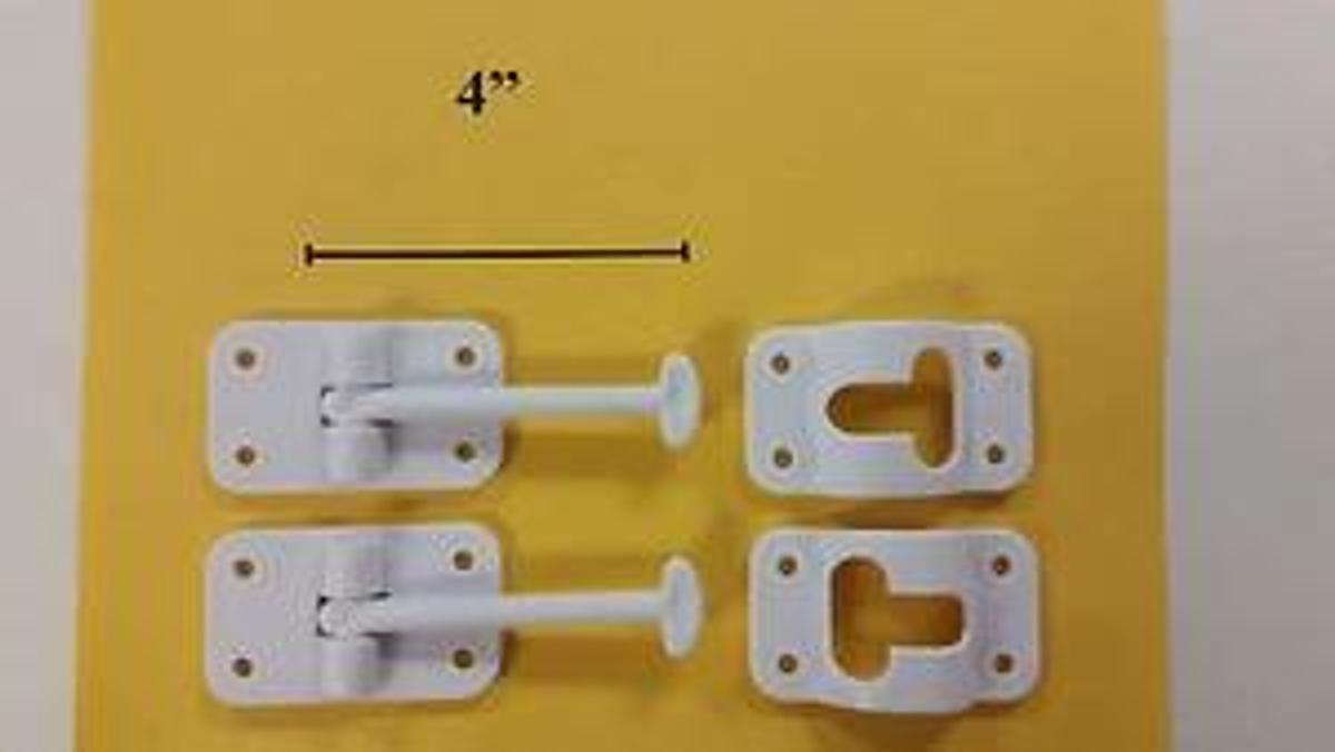RV cargo trailer 2 Pack Entry Door Catch holder 4" white New-Free Shipping!