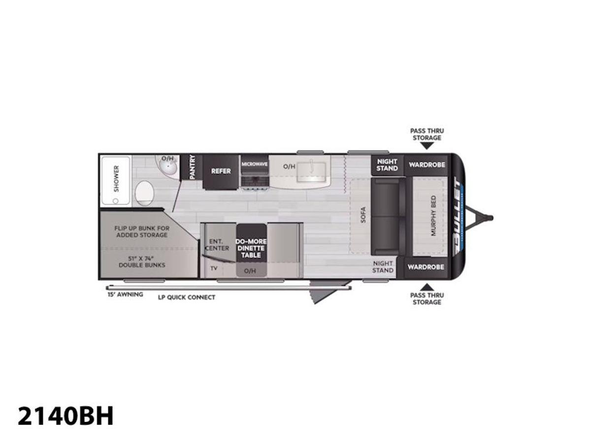 2025 Keystone RV Bullet Classic Travel Trailers 2140BH