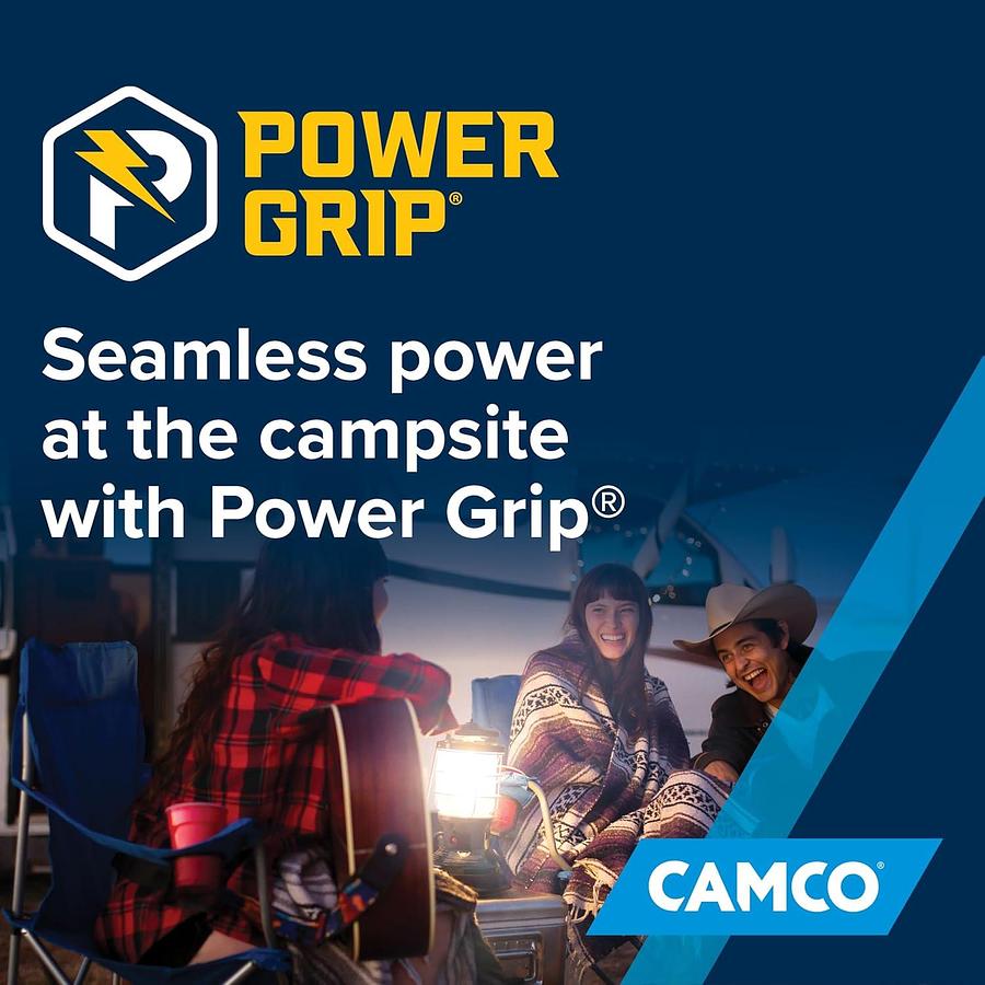 Camco PowerGrip Camper/RV Adapter - Features a 15-Amp Male (NEMA 5-15P) & 30-Amp Female (NEMA TT-30R) Connection - Rated for 125V/1875W (55223)