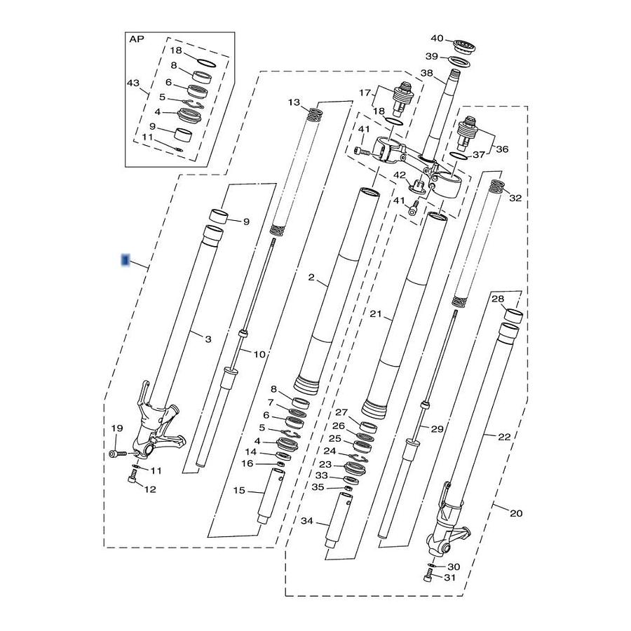 OEM Yamaha TRACER 900 2020 All Models Fork Seals B5C-W003B-00-00 - Fast Shipping