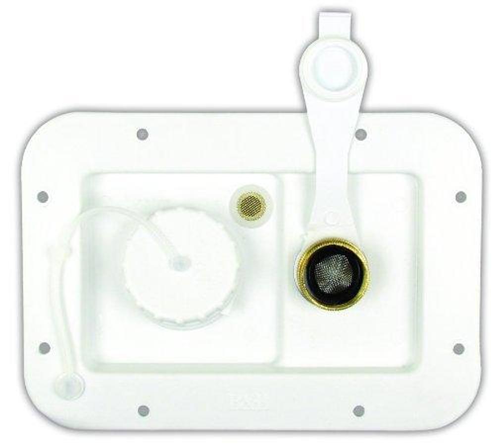 JR Products 497-AD-26-A Polar White City/Gravity Water Hatch with Brass Check Valve, Model: 497-AD-26-A, Outdoor&Repair Store