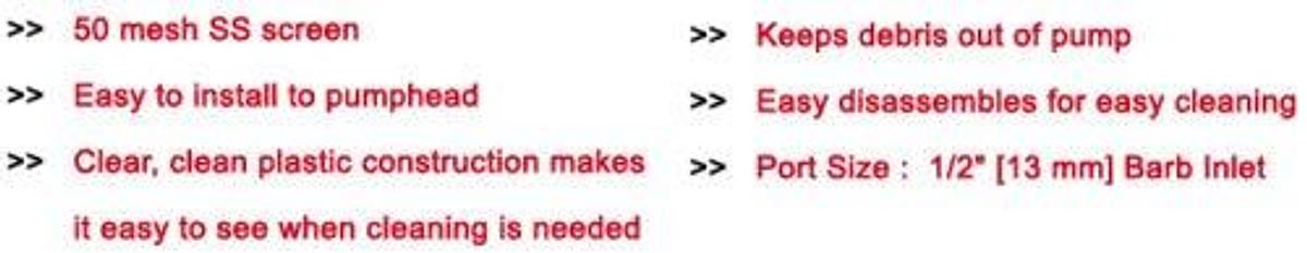 MARINE RV WATER PUMP TWIST ON STRAINER FILTER - SHURFLO 255-223 255-323