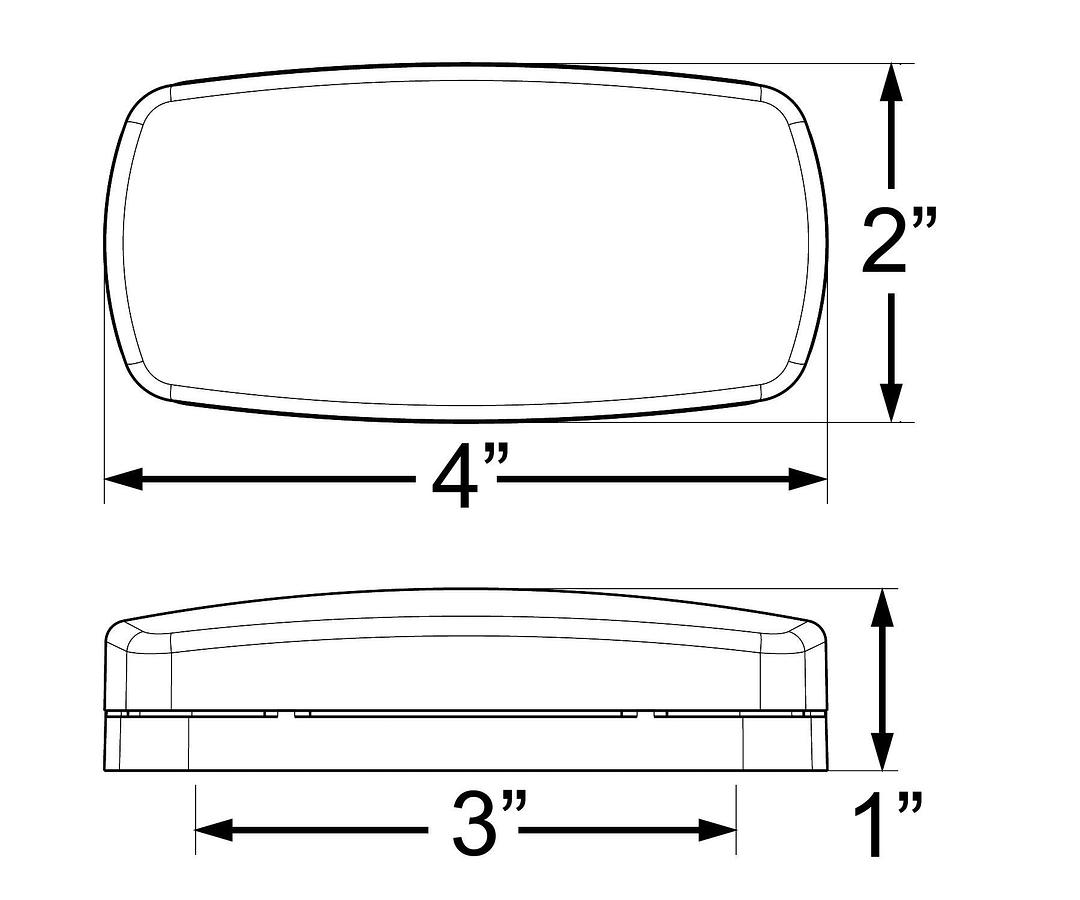 Optronics O24-MCL0032RBB One LED Marker Oval Light, Red