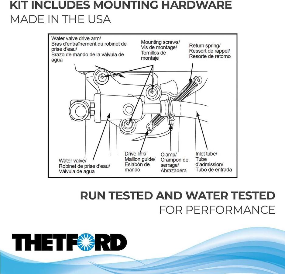 Thetford 34100 Style Lite & Style Plus Water Valve Kit