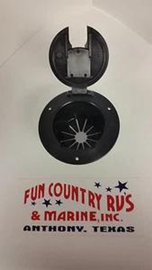 New RV Black electric Power Cord Cable Hatch round door camper trailer