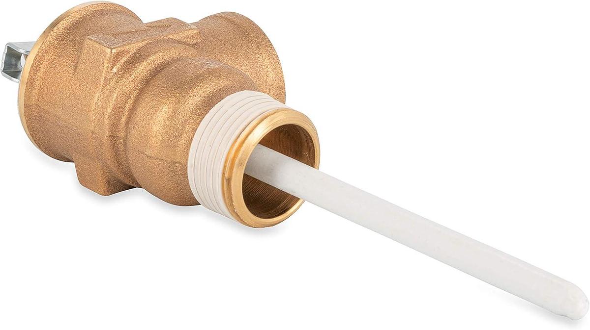 Camco Automatic Temperature and Pressure Relief Valve with Extension Probe and Lever | Features an All Brass Body with a Stainless Steel Pressure Spring | (10473)