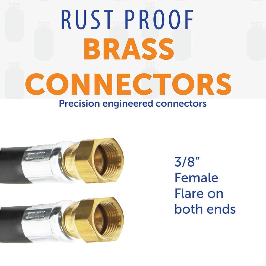 Flame King Thermo Rubber RV Slide Out Hose Assembly, 72 Inch, 3/8 Inch ID, Female to Female - 100159-72