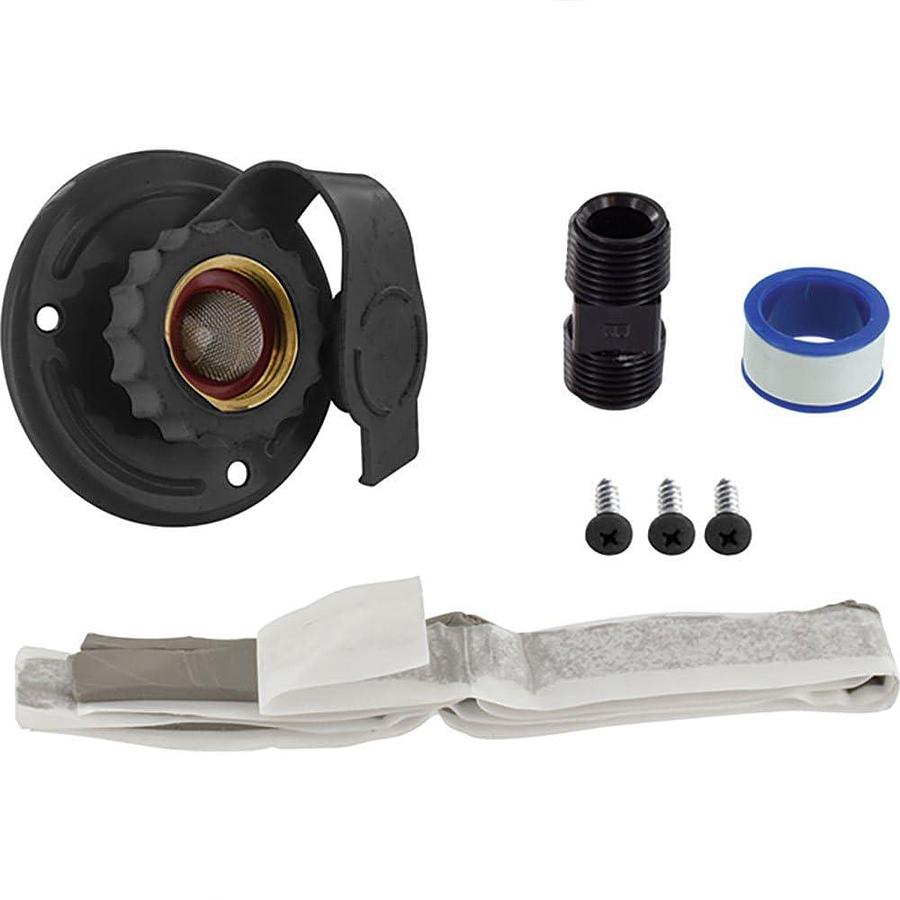 Valterra A01-0175LFVP Flush-Mount Water Inlet - FPT, 2-3/4" Metal Flange, Black (Carded)