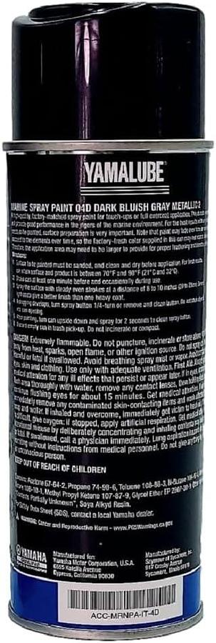 YAMAHA Original OEM Yamalube ACC-MRNPA-IT-4D Marine Spray Paint Yamalube OEM, Dark Bluish Grey Metallic, (1) 12 oz Spray Cans…
