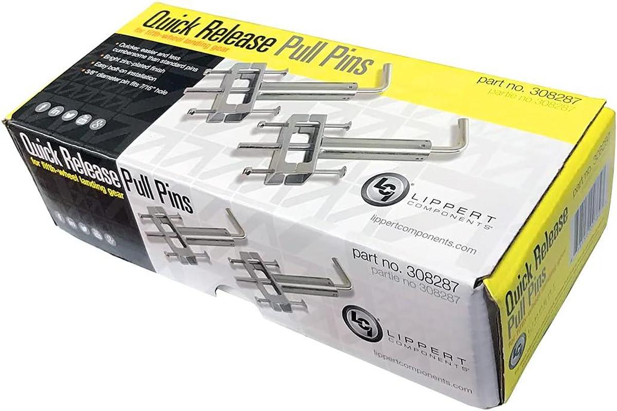 Lippert Components 308287 Quick Release Pull Pin for Fifth Wheel Landing Gear,Silver