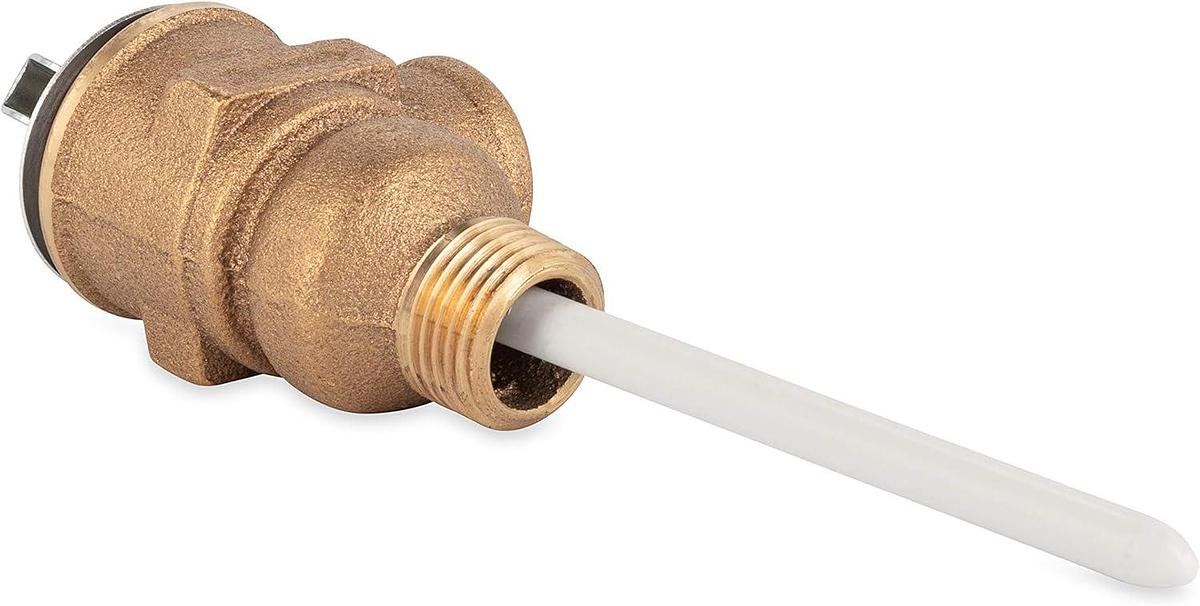 Camco 10423 1/2" Temperature and Pressure Relief Valve with 4" Epoxy-Coated Probe , Brown