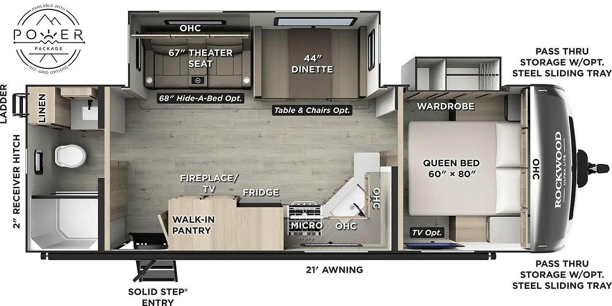 Used 2021 FOREST RIVER ROCKWOOD ULTRA LITE 2606WS