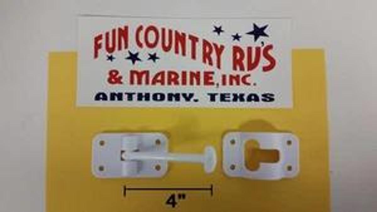 RV cargo trailer 1 - Entry Door Catch holder 4" white New-Free Shipping!