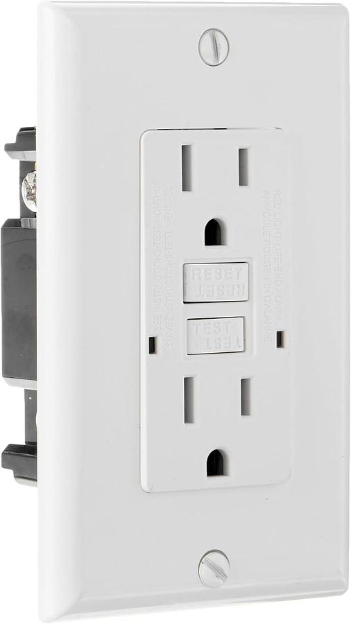 RV Designer S801, Dual GFCI Outlet with Cover Plate, White, AC Electrical