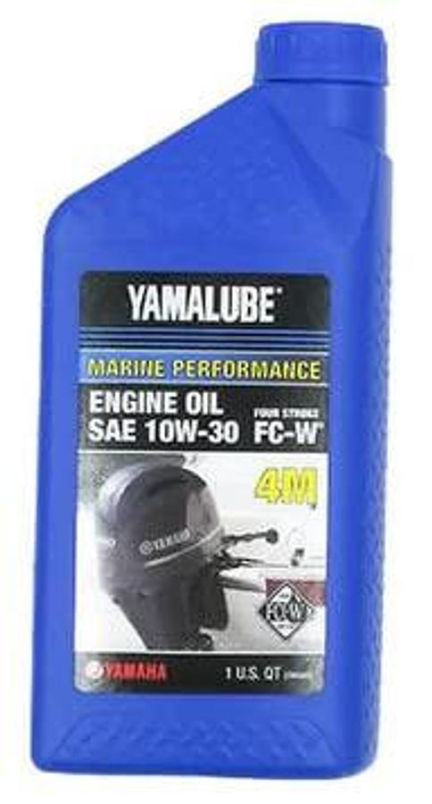 Yamaha ACC-Y4M10-30-12 Yamalube 10W30 MARINE Oil NMMA FCW (Low Phosphorous) Quart; New # LUB-10W30-FC-12 Made by Yamaha
