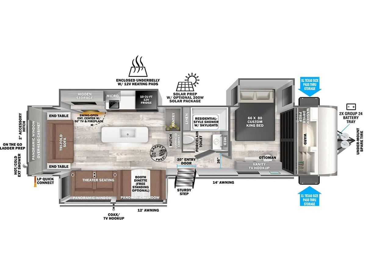 Used 2023 FOREST RIVER WILDWOOD HERITAGE GLEN 308RL