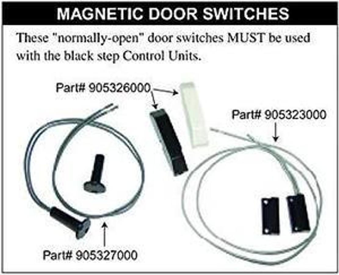 Kwikee 905324000 Black 3/4" Core Round Magnetic Door Switch