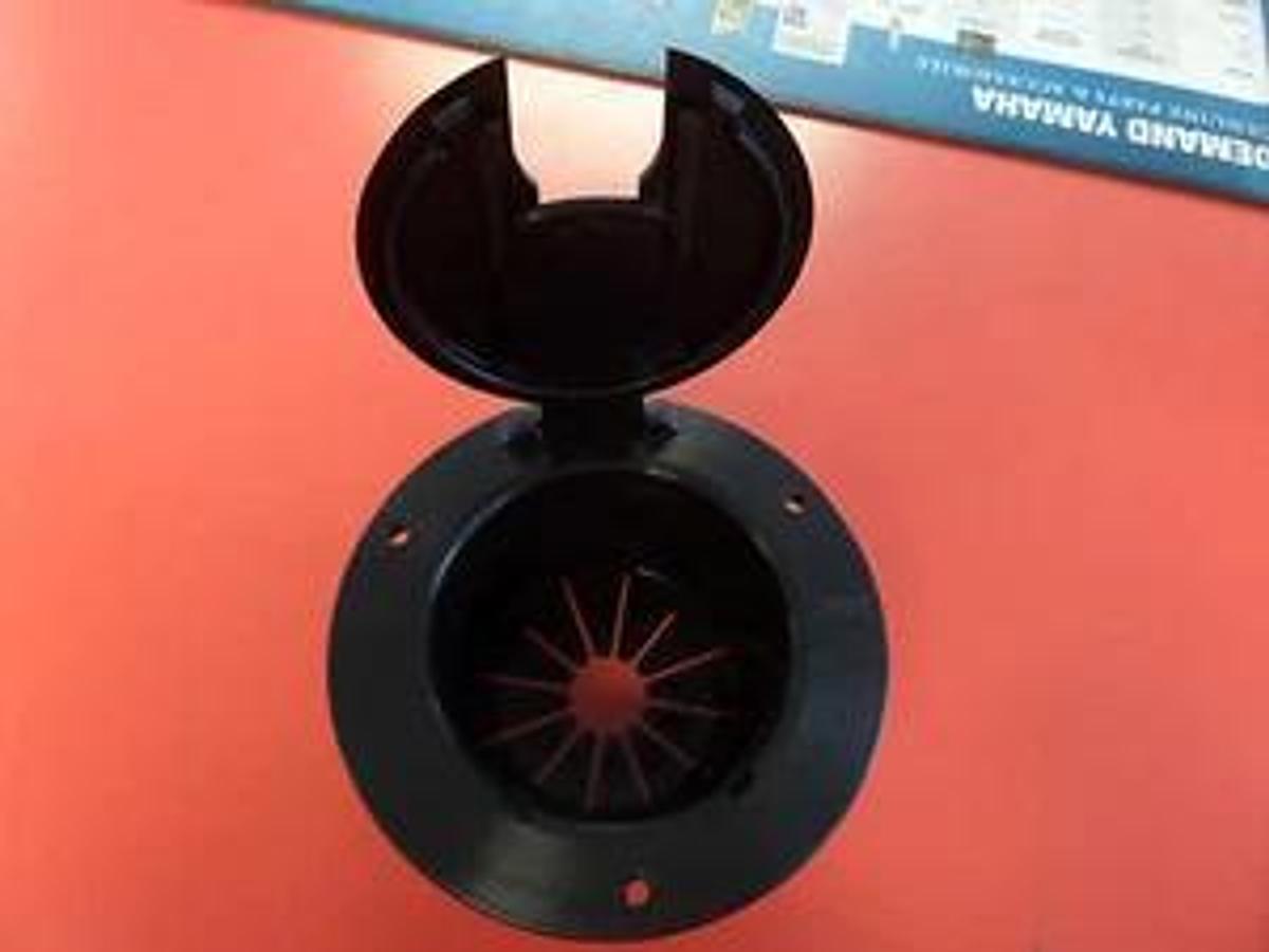 New RV Black Electric Power Cord Cable Hatch Round Door Camper Trailer