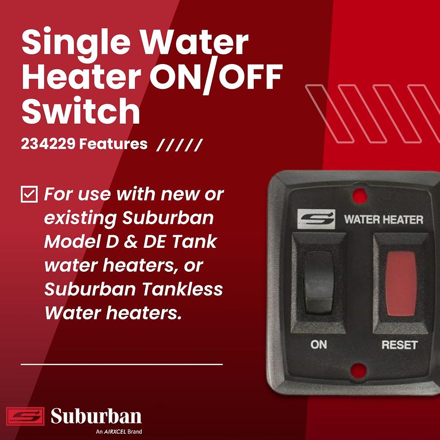 Suburban Mfg Co 234229 Switch & Lite W/Plate Black