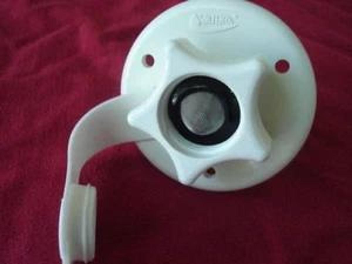 RV white City Water Fill inlet flange Valterrra w/ check valve trailer marine