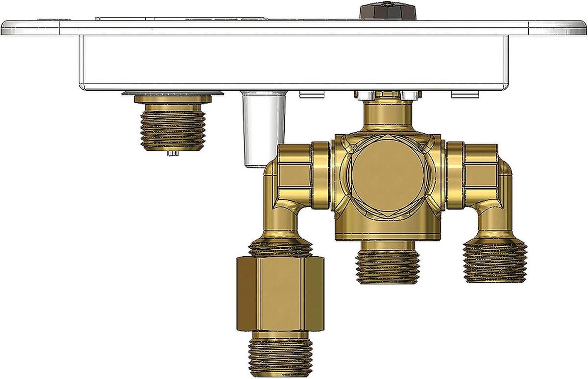ABCO RV MANRV101-RF RV Water Service Panel with 4 Function, 3 Position Low Lead Brass Valve Supply for Tank Filling and Maintenance