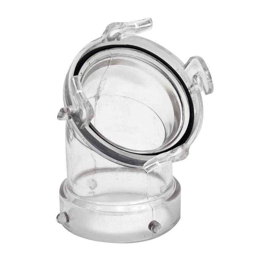 RV 45 DEGREE HOSE ADAPTER Clear View Sewer Adapter with LUGS