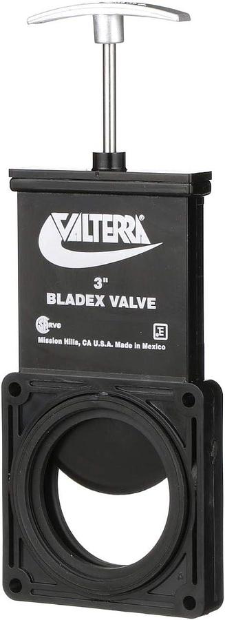 Valterra-T1003VPM Bladex 3-Inch Waste Valve Body with Metal Handle, Mess-Free Waste Valve for RV's, Campers, Trailers, Black