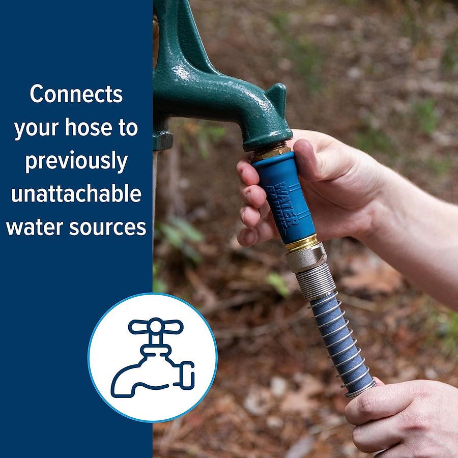 Camco Water Bandit - Easily Connect Your RV Water Hose to Damaged or Stripped Faucet Threads or Faucets without Thread - Features a Highly Flexible Silicone-Polymer Sleeve (22484)