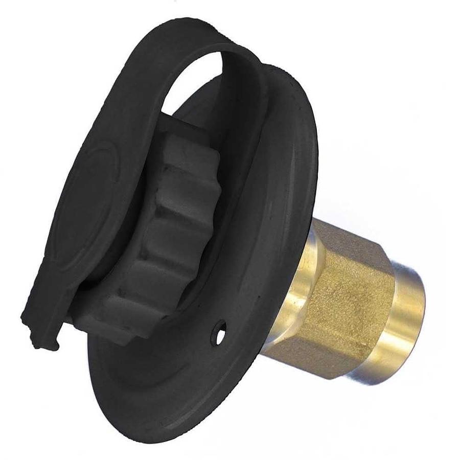 Valterra A01-0175LFVP Flush-Mount Water Inlet - FPT, 2-3/4" Metal Flange, Black (Carded)