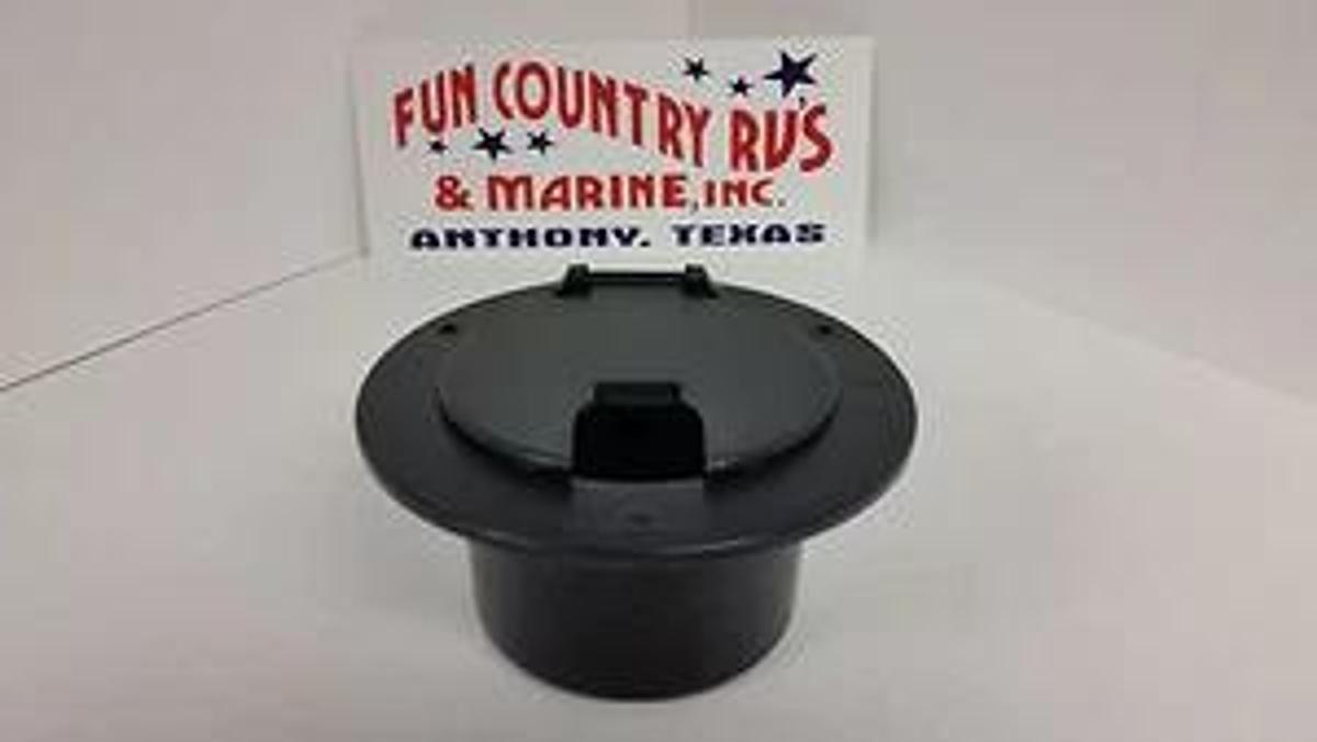 New RV Black electric Power Cord Cable Hatch round door camper trailer