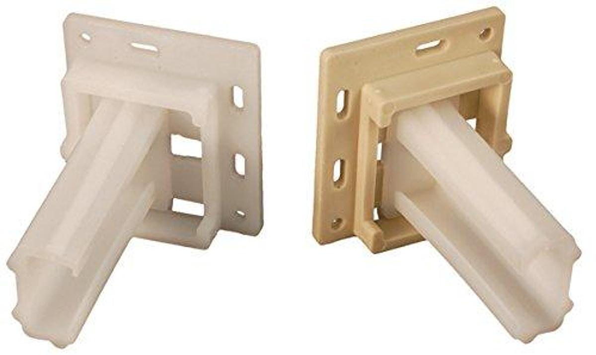 RV Designer H306, Drawer Slide Socket Set, Small C - Shape, 2 Per Pack, Cabinet hardware White 1