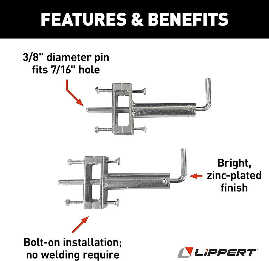 Lippert Components 308287 Quick Release Pull Pin for Fifth Wheel Landing Gear,Silver