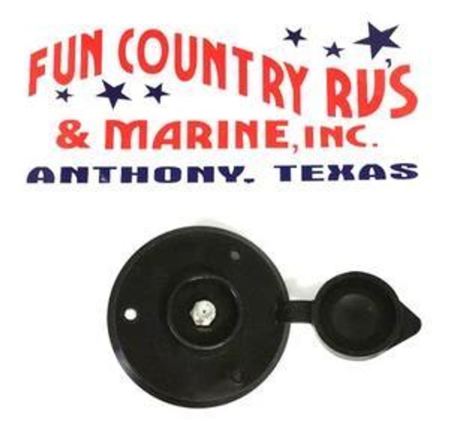 RV exterior Black Cable TV receptacle round camper motorhome pop-up trailer