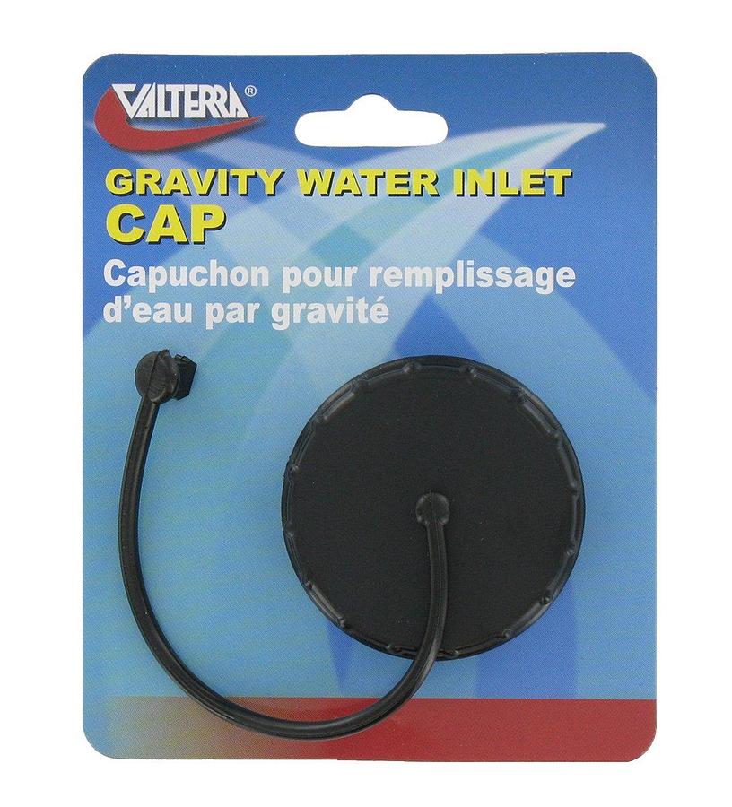Valterra A0120SBKVP Carded Gravity Water Inlet Cap, Black