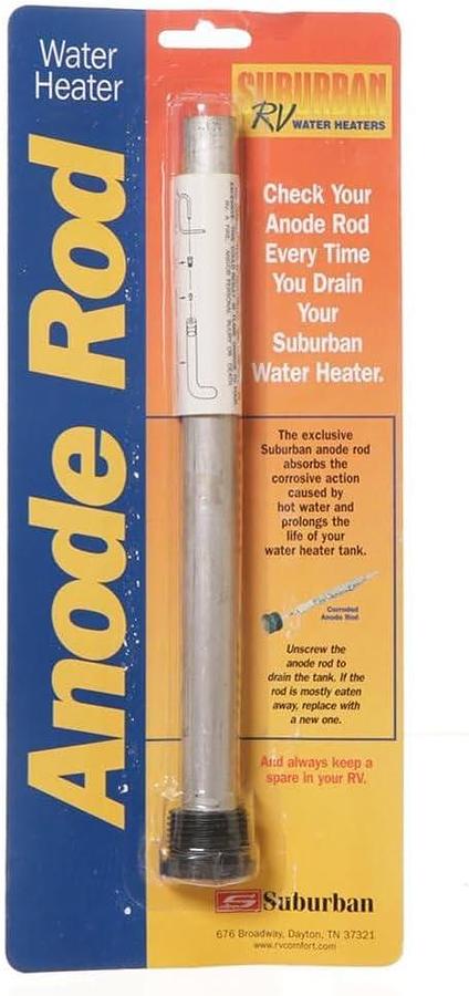 SUBURBAN MFG Magnesium Anode Rod for Water Heaters, Extends the Life of Your Hot Water Tank, Easy Install (233514)