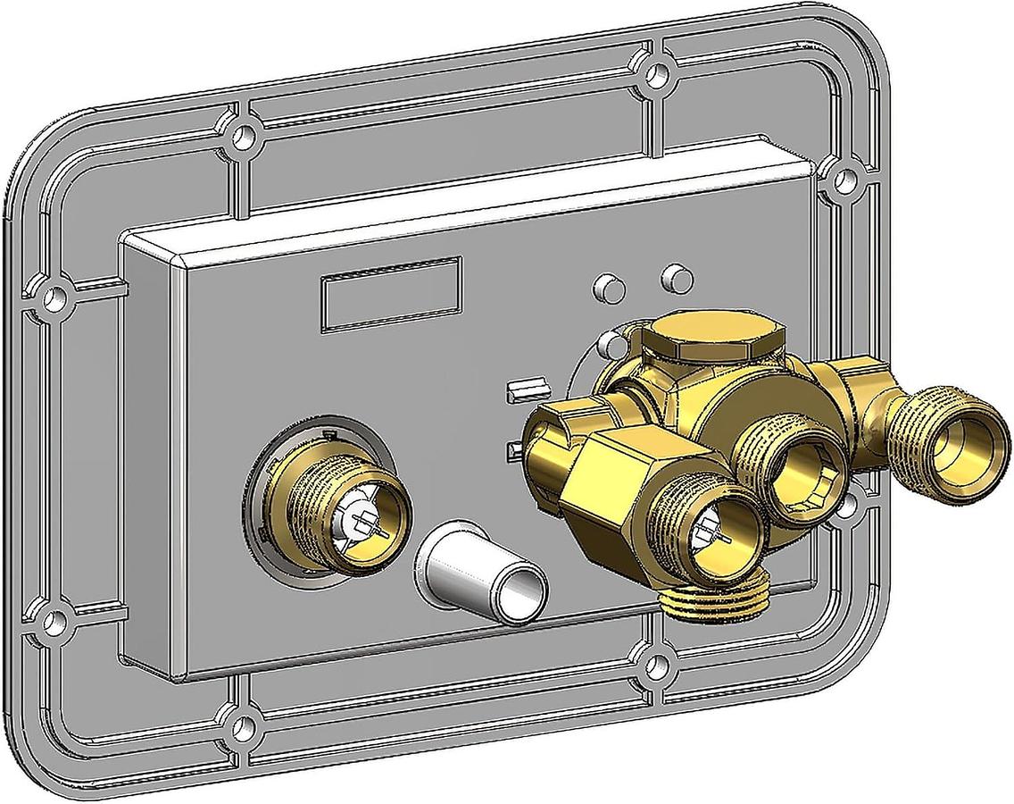 ABCO RV MANRV101-RF RV Water Service Panel with 4 Function, 3 Position Low Lead Brass Valve Supply for Tank Filling and Maintenance