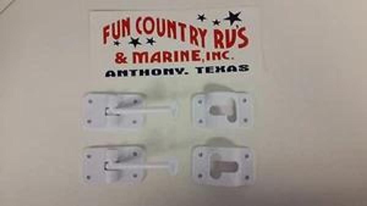 RV cargo trailer 2 Pack Entry Door Catch holder 4" white New-Free Shipping!