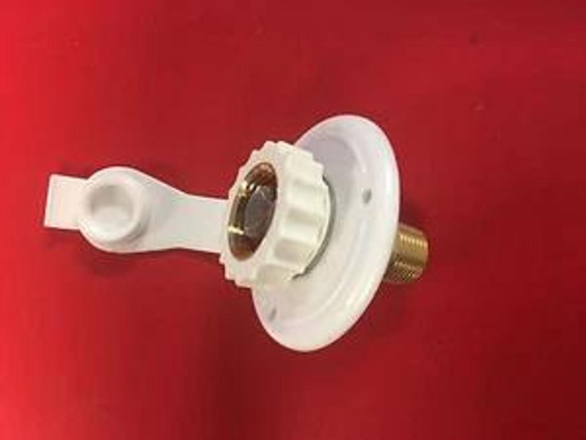 RV white City Water Fill inlet flange BRASS w/ check valve trailer marine- Valta