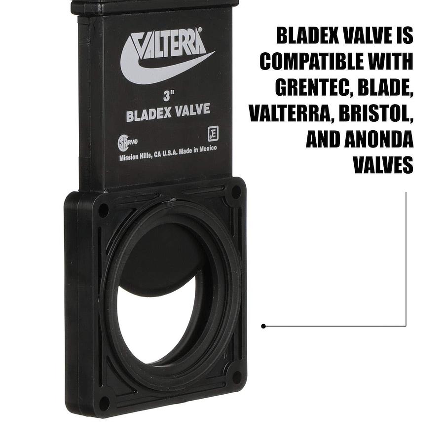 Valterra T1003VPM Bladex Waste Valve with Metal Handle - 3"