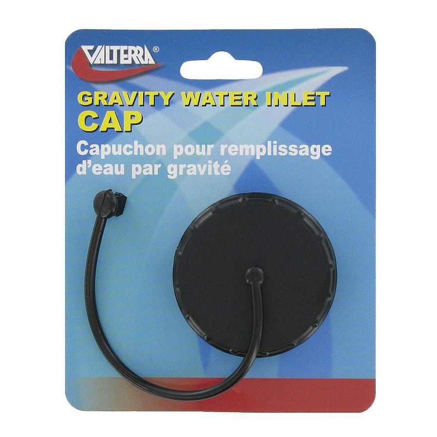 Valterra A0120SBKVP Carded Gravity Water Inlet Cap, Black